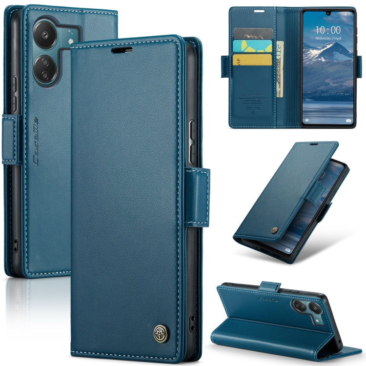 For Xiaomi Redmi 13C 4G / 13C 5G CaseMe 023 Butterfly Buckle Litchi Texture RFID Anti-theft Leather Phone Case(Blue) - Xiaomi Cases by CaseMe | Online Shopping South Africa | PMC Jewellery | Buy Now Pay Later Mobicred