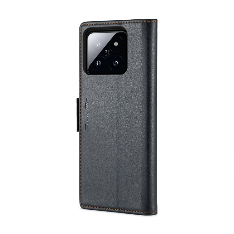 For Xiaomi 14 Pro CaseMe 023 Butterfly Buckle Litchi Texture RFID Anti-theft Leather Phone Case(Black) - 14 Pro Cases by CaseMe | Online Shopping South Africa | PMC Jewellery | Buy Now Pay Later Mobicred