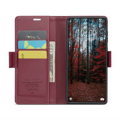 For Xiaomi 14 CaseMe 023 Butterfly Buckle Litchi Texture RFID Anti-theft Leather Phone Case(Wine Red) - 14 Cases by CaseMe | Online Shopping South Africa | PMC Jewellery | Buy Now Pay Later Mobicred