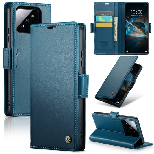 For Xiaomi 14 CaseMe 023 Butterfly Buckle Litchi Texture RFID Anti-theft Leather Phone Case(Blue) - 14 Cases by CaseMe | Online Shopping South Africa | PMC Jewellery | Buy Now Pay Later Mobicred