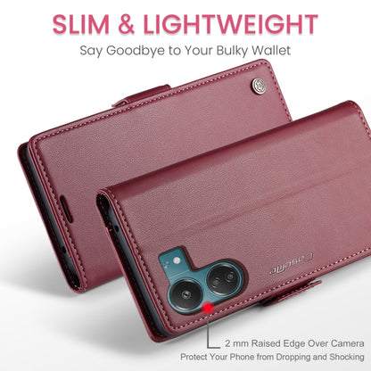 For Xiaomi Poco C65 4G CaseMe 023 Butterfly Buckle Litchi Texture RFID Anti-theft Leather Phone Case(Wine Red) - Xiaomi Cases by CaseMe | Online Shopping South Africa | PMC Jewellery | Buy Now Pay Later Mobicred