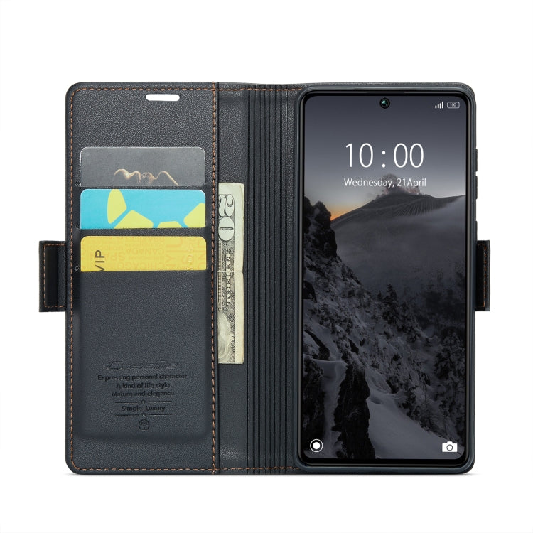 For Xiaomi Poco X6 5G CaseMe 023 Butterfly Buckle Litchi Texture RFID Anti-theft Leather Phone Case(Black) - Xiaomi Cases by CaseMe | Online Shopping South Africa | PMC Jewellery | Buy Now Pay Later Mobicred