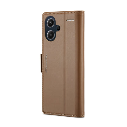 For Xiaomi Redmi Note 13 Pro+ 5G CaseMe 023 Butterfly Buckle Litchi Texture RFID Anti-theft Leather Phone Case(Brown) - Xiaomi Cases by CaseMe | Online Shopping South Africa | PMC Jewellery | Buy Now Pay Later Mobicred