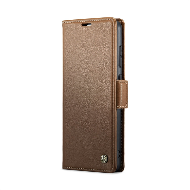 For Xiaomi Poco X6 Pro 5G/Redmi K70E 5G CaseMe 023 Butterfly Buckle Litchi Texture RFID Anti-theft Leather Phone Case(Brown) - K70E Cases by CaseMe | Online Shopping South Africa | PMC Jewellery | Buy Now Pay Later Mobicred