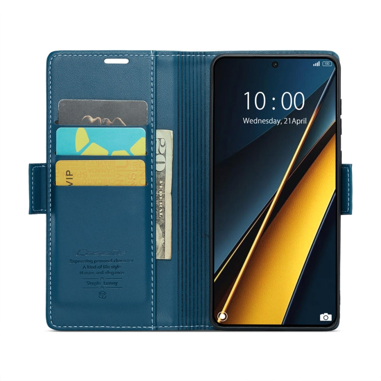 For Xiaomi Poco X6 Pro 5G/Redmi K70E 5G CaseMe 023 Butterfly Buckle Litchi Texture RFID Anti-theft Leather Phone Case(Blue) - K70E Cases by CaseMe | Online Shopping South Africa | PMC Jewellery | Buy Now Pay Later Mobicred