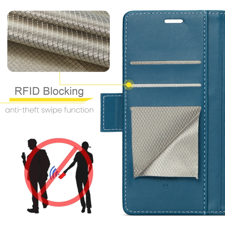 For Xiaomi Redmi Note 13 Pro 4G CaseMe 023 Butterfly Buckle Litchi Texture RFID Anti-theft Leather Phone Case(Blue) - Xiaomi Cases by CaseMe | Online Shopping South Africa | PMC Jewellery | Buy Now Pay Later Mobicred