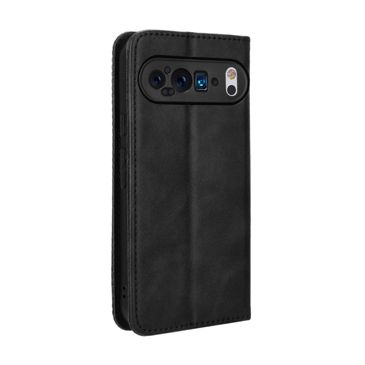 For Google Pixel 9 Pro Magnetic Buckle Retro Texture Leather Phone Case(Black) - Google Cases by PMC Jewellery | Online Shopping South Africa | PMC Jewellery | Buy Now Pay Later Mobicred