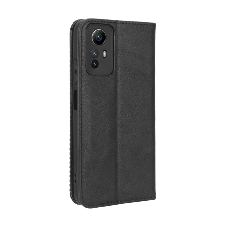 For Xiaomi Redmi Note 12S 4G Magnetic Buckle Retro Texture Leather Phone Case(Black) - Xiaomi Cases by PMC Jewellery | Online Shopping South Africa | PMC Jewellery | Buy Now Pay Later Mobicred