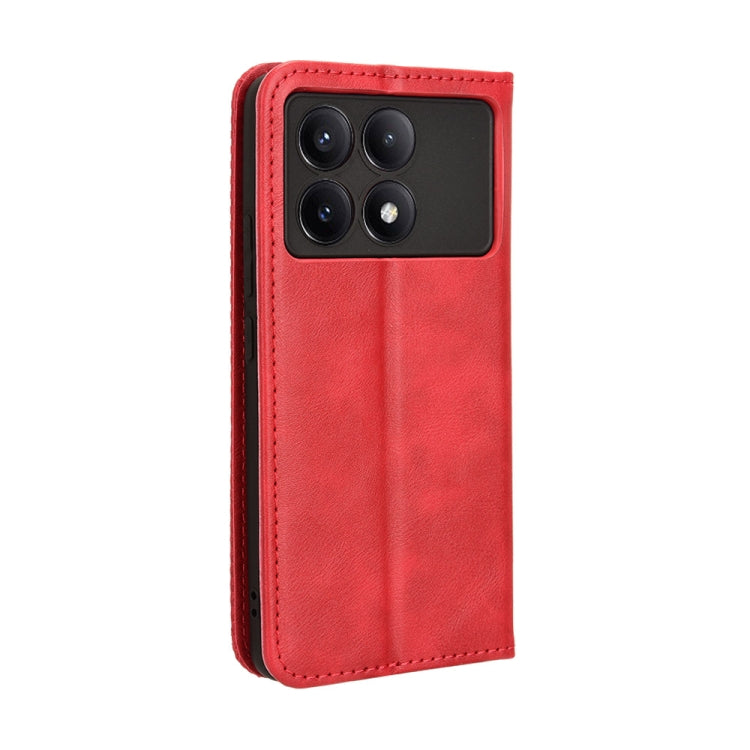 For Xiaomi Redmi K70 / K70 Pro Magnetic Buckle Retro Texture Leather Phone Case(Red) - K70 Pro Cases by PMC Jewellery | Online Shopping South Africa | PMC Jewellery | Buy Now Pay Later Mobicred