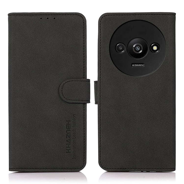 For Xiaomi Redmi A3 KHAZNEH Matte Texture Leather Phone Case(Black) - Xiaomi Cases by PMC TechLife | Online Shopping South Africa | PMC TechLife | Buy Now Pay Later Mobicred