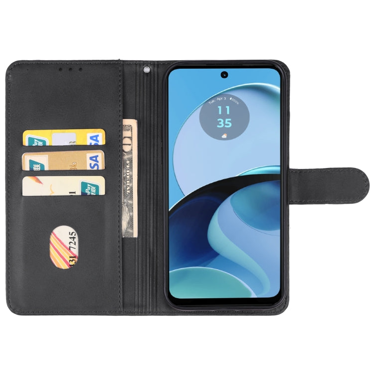 For Motorola Moto G54 Leather Phone Case(Black) - Motorola Cases by PMC Jewellery | Online Shopping South Africa | PMC Jewellery | Buy Now Pay Later Mobicred