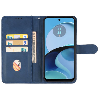 For Motorola Moto G54 Leather Phone Case(Blue) - Motorola Cases by PMC Jewellery | Online Shopping South Africa | PMC Jewellery | Buy Now Pay Later Mobicred