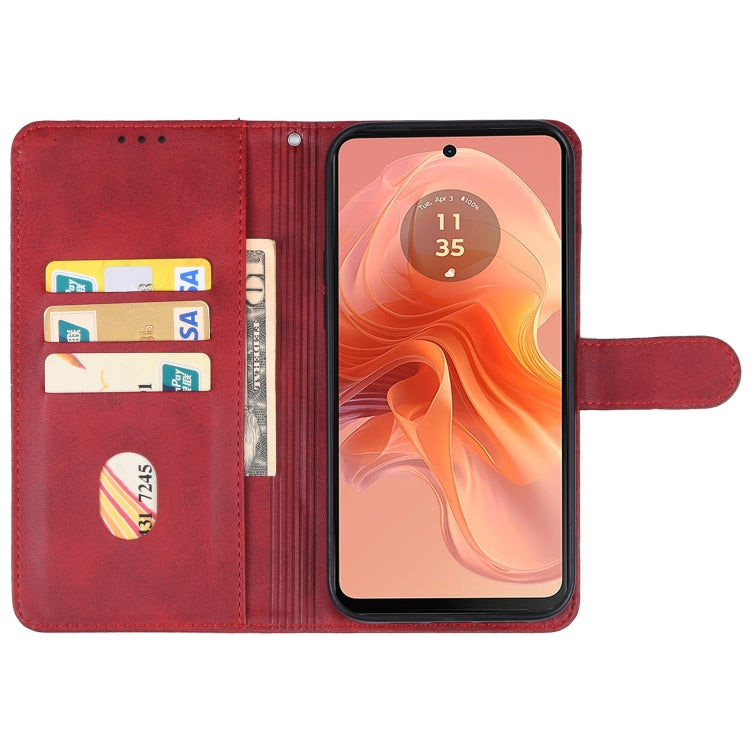 For Motorola Moto G04 Leather Phone Case(Red) - Motorola Cases by PMC Jewellery | Online Shopping South Africa | PMC Jewellery | Buy Now Pay Later Mobicred