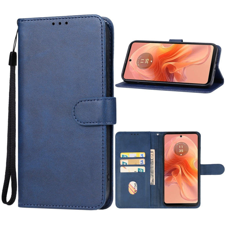 For Motorola Moto G04 Leather Phone Case(Blue) - Motorola Cases by PMC Jewellery | Online Shopping South Africa | PMC Jewellery | Buy Now Pay Later Mobicred