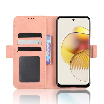 For Motorola Moto G 5G 2023 Skin Feel Calf Texture Card Slots Leather Phone Case(Pink) - Motorola Cases by PMC Jewellery | Online Shopping South Africa | PMC Jewellery | Buy Now Pay Later Mobicred