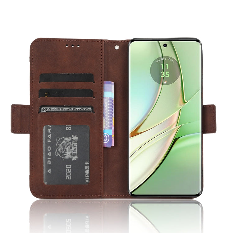 For Motorola Edge 40 Skin Feel Calf Texture Card Slots Leather Phone Case(Brown) - Motorola Cases by PMC Jewellery | Online Shopping South Africa | PMC Jewellery | Buy Now Pay Later Mobicred