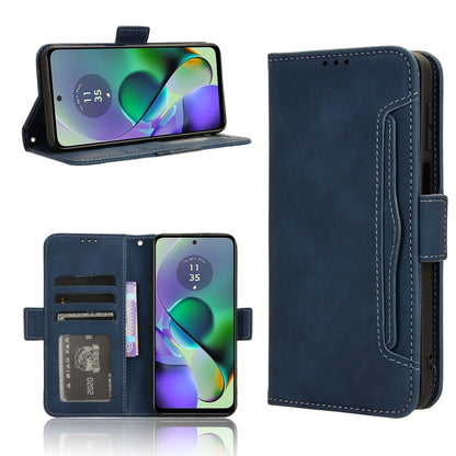 For Motorola Moto G54 5G Skin Feel Calf Texture Card Slots Leather Phone Case(Blue) - Motorola Cases by PMC Jewellery | Online Shopping South Africa | PMC Jewellery | Buy Now Pay Later Mobicred