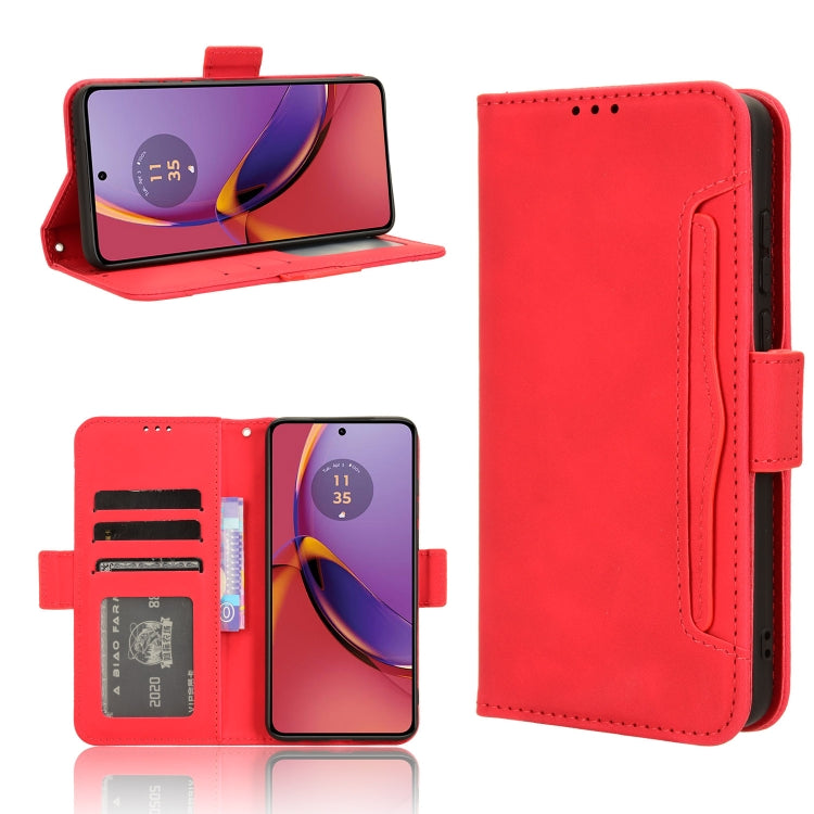 For Motorola Moto G84 5G Skin Feel Calf Texture Card Slots Leather Phone Case(Red) - Motorola Cases by PMC Jewellery | Online Shopping South Africa | PMC Jewellery | Buy Now Pay Later Mobicred