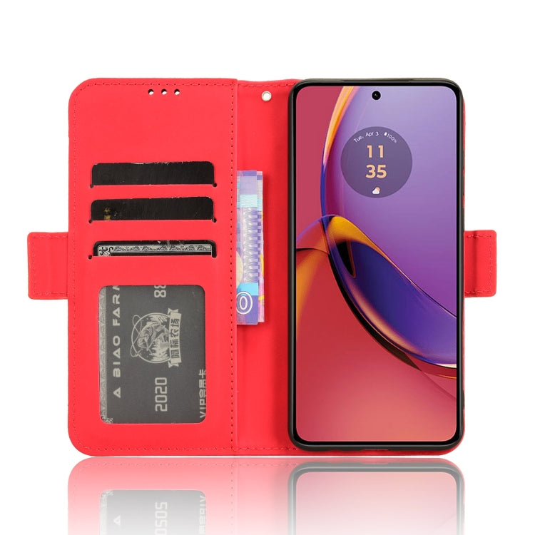 For Motorola Moto G84 5G Skin Feel Calf Texture Card Slots Leather Phone Case(Red) - Motorola Cases by PMC Jewellery | Online Shopping South Africa | PMC Jewellery | Buy Now Pay Later Mobicred