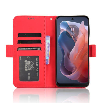 For Motorola Moto G Play 4G 2024 Skin Feel Calf Texture Card Slots Leather Phone Case(Red) - Motorola Cases by PMC Jewellery | Online Shopping South Africa | PMC Jewellery | Buy Now Pay Later Mobicred