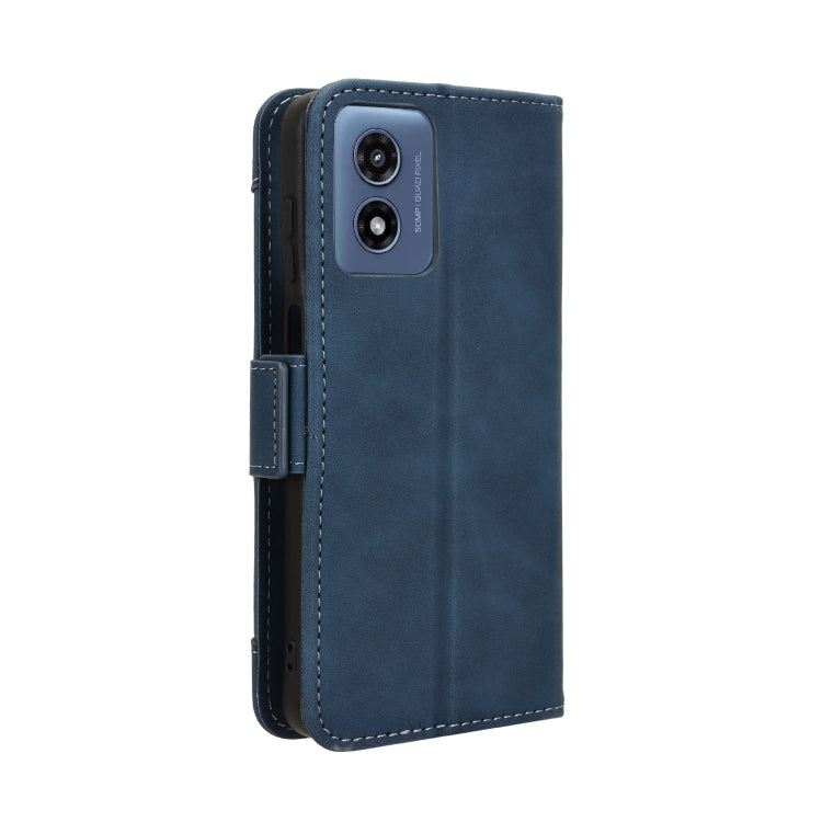 For Motorola Moto G Play 4G 2024 Skin Feel Calf Texture Card Slots Leather Phone Case(Blue) - Motorola Cases by PMC Jewellery | Online Shopping South Africa | PMC Jewellery | Buy Now Pay Later Mobicred