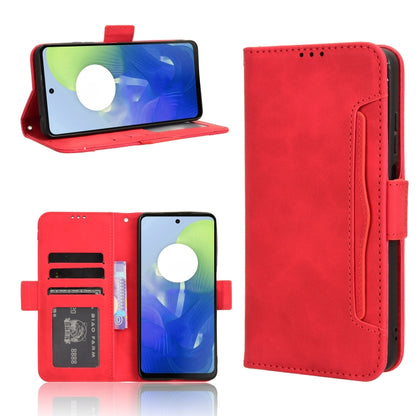 For Motorola Moto G04 / G24 Skin Feel Calf Texture Card Slots Leather Phone Case(Red) - Motorola Cases by PMC Jewellery | Online Shopping South Africa | PMC Jewellery | Buy Now Pay Later Mobicred