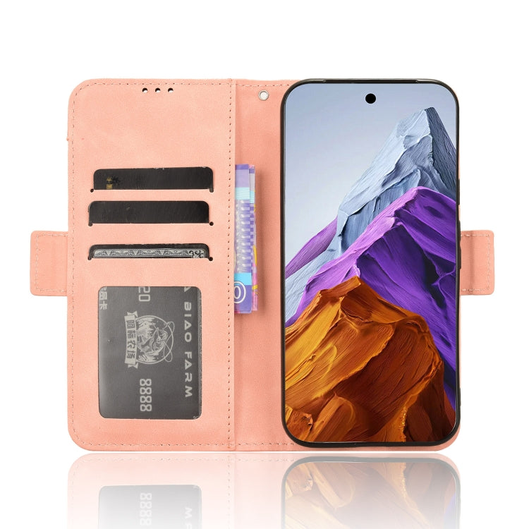 For Google Pixel 9 Pro Skin Feel Calf Texture Card Slots Leather Phone Case(Pink) - Google Cases by PMC Jewellery | Online Shopping South Africa | PMC Jewellery | Buy Now Pay Later Mobicred