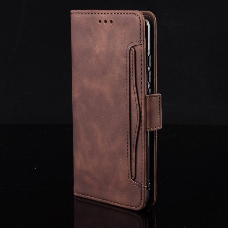 For Google Pixel 9 Skin Feel Calf Texture Card Slots Leather Phone Case(Brown) - Google Cases by PMC Jewellery | Online Shopping South Africa | PMC Jewellery | Buy Now Pay Later Mobicred