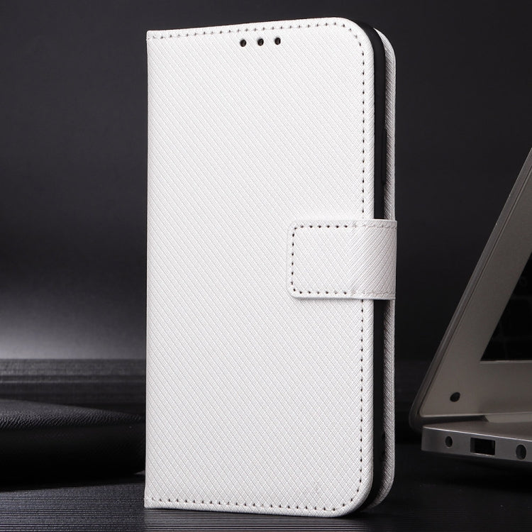 For Motorola Edge 2024 5G Diamond Texture Leather Phone Case(White) - Motorola Cases by PMC Jewellery | Online Shopping South Africa | PMC Jewellery | Buy Now Pay Later Mobicred