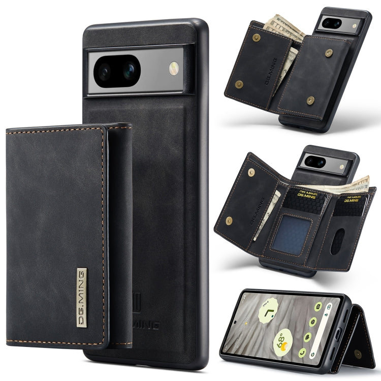 For Google Pixel 7A DG.MING M1 Series 3-Fold Multi Card Wallet + Magnetic Phone Case(Black) - Google Cases by DG.MING | Online Shopping South Africa | PMC TechLife | Buy Now Pay Later Mobicred