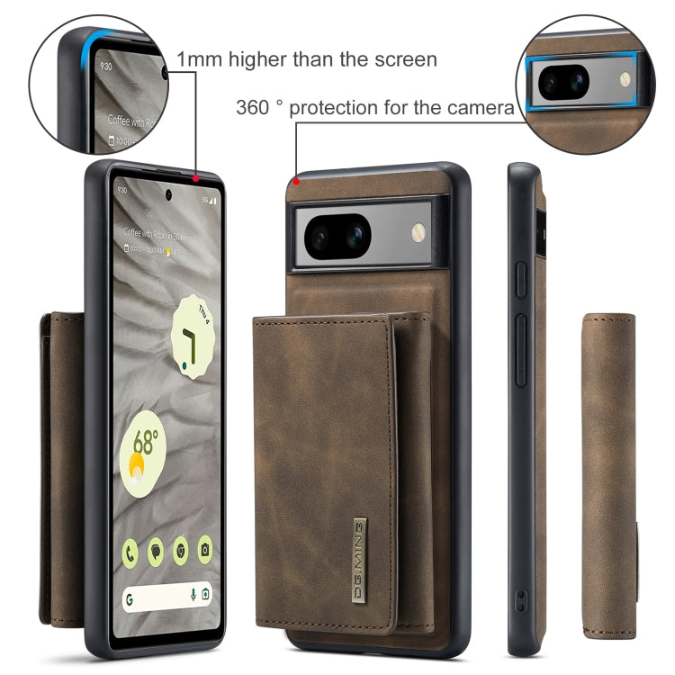 For Google Pixel 7A DG.MING M1 Series 3-Fold Multi Card Wallet + Magnetic Phone Case(Coffee) - Google Cases by DG.MING | Online Shopping South Africa | PMC TechLife | Buy Now Pay Later Mobicred