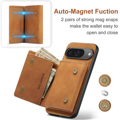 For Google Pixel 9 / 9 Pro DG.MING M1 Series 3-Fold Multi Card Wallet + Magnetic Phone Case(Brown) - Google Cases by DG.MING | Online Shopping South Africa | PMC Jewellery | Buy Now Pay Later Mobicred