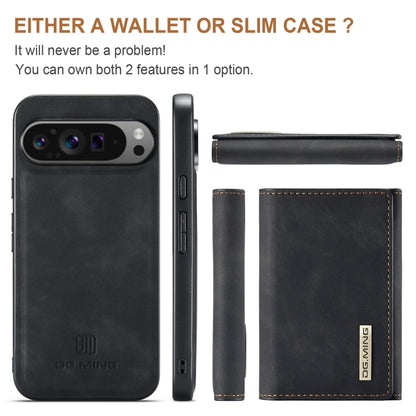 For Google Pixel 9 Pro XL DG.MING M1 Series 3-Fold Multi Card Wallet + Magnetic Phone Case(Black) - Google Cases by DG.MING | Online Shopping South Africa | PMC Jewellery | Buy Now Pay Later Mobicred