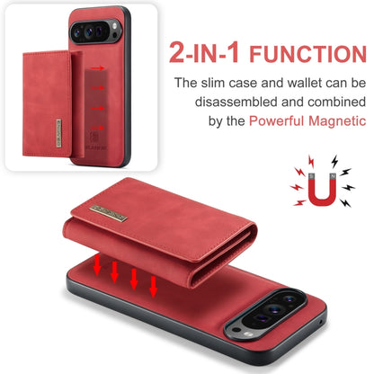 For Google Pixel 9 Pro XL DG.MING M1 Series 3-Fold Multi Card Wallet + Magnetic Phone Case(Red) - Google Cases by DG.MING | Online Shopping South Africa | PMC Jewellery | Buy Now Pay Later Mobicred