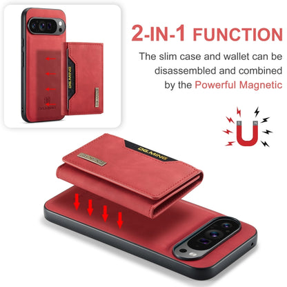 For Google Pixel 9 Pro XL DG.MING M2 Series 3-Fold Multi Card Bag + Magnetic Phone Case(Red) - Google Cases by DG.MING | Online Shopping South Africa | PMC Jewellery | Buy Now Pay Later Mobicred