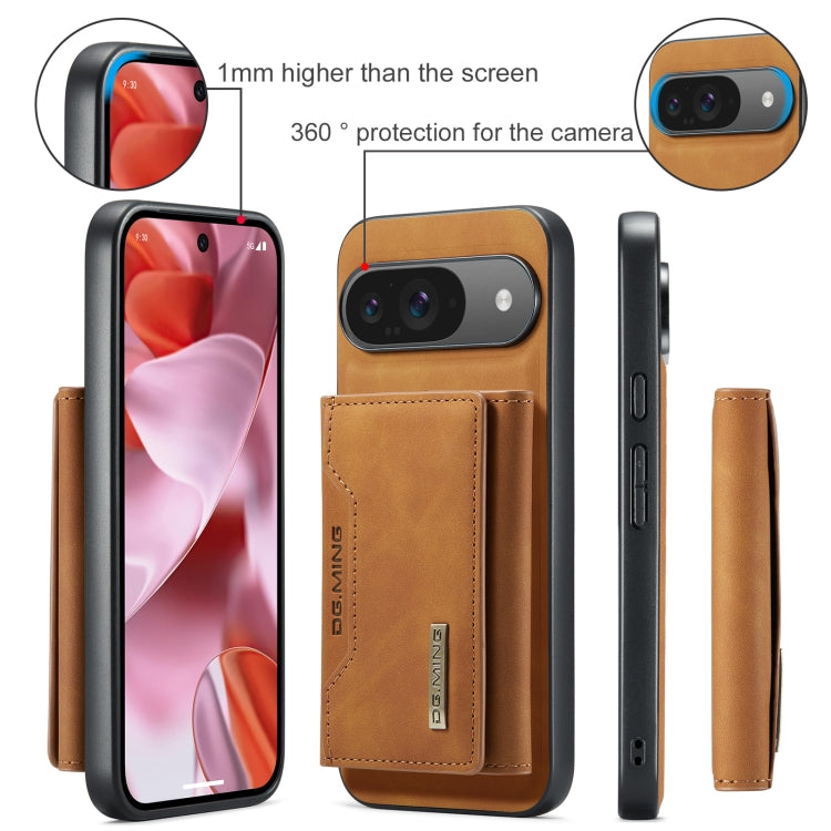 For Google Pixel 9 / 9 Pro DG.MING M2 Series 3-Fold Multi Card Bag + Magnetic Phone Case(Brown) - Google Cases by DG.MING | Online Shopping South Africa | PMC Jewellery | Buy Now Pay Later Mobicred