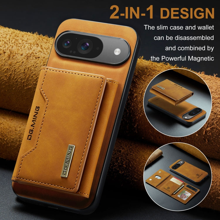 For Google Pixel 9 / 9 Pro DG.MING M2 Series 3-Fold Multi Card Bag + Magnetic Phone Case(Brown) - Google Cases by DG.MING | Online Shopping South Africa | PMC Jewellery | Buy Now Pay Later Mobicred