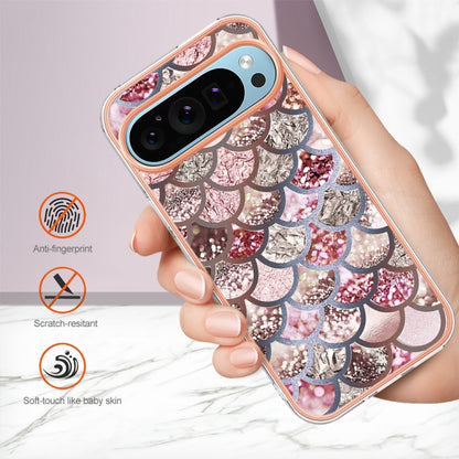 For Google Pixel 9 / 9 Pro Electroplating IMD TPU Phone Case(Pink Scales) - Google Cases by PMC Jewellery | Online Shopping South Africa | PMC Jewellery | Buy Now Pay Later Mobicred