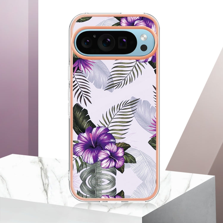 For Google Pixel 9 Pro XL Electroplating IMD TPU Phone Case(Purple Flower) - Google Cases by PMC Jewellery | Online Shopping South Africa | PMC Jewellery | Buy Now Pay Later Mobicred