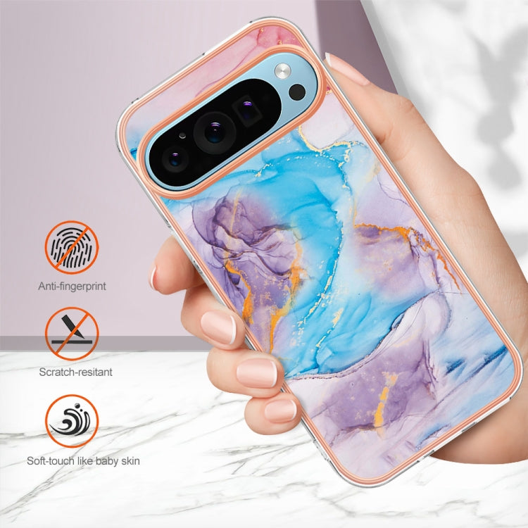 For Google Pixel 9 Pro XL Electroplating IMD TPU Phone Case(Blue Marble) - Google Cases by PMC Jewellery | Online Shopping South Africa | PMC Jewellery | Buy Now Pay Later Mobicred