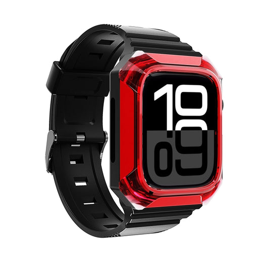 Armor Case Integrated TPU Watch Band For Apple Watch Series 10 42mm(Red) - Watch Cases by PMC Jewellery | Online Shopping South Africa | PMC Jewellery | Buy Now Pay Later Mobicred