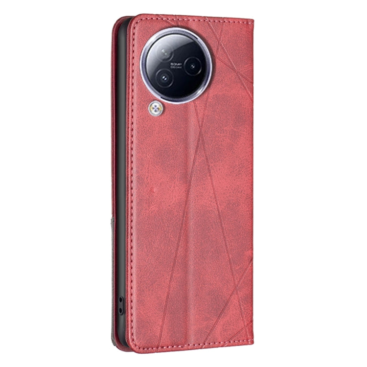 For Xiaomi Civi 3 5G Rhombus Texture Magnetic Leather Phone Case(Red) - Xiaomi Cases by PMC Jewellery | Online Shopping South Africa | PMC Jewellery | Buy Now Pay Later Mobicred