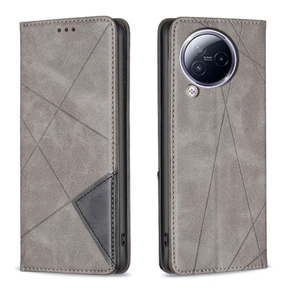 For Xiaomi Civi 3 5G Rhombus Texture Magnetic Leather Phone Case(Grey) - Xiaomi Cases by PMC Jewellery | Online Shopping South Africa | PMC Jewellery | Buy Now Pay Later Mobicred