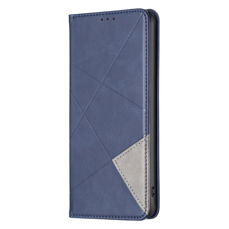 For Xiaomi Redmi 12 4G Rhombus Texture Magnetic Leather Phone Case(Blue) - Xiaomi Cases by PMC Jewellery | Online Shopping South Africa | PMC Jewellery | Buy Now Pay Later Mobicred