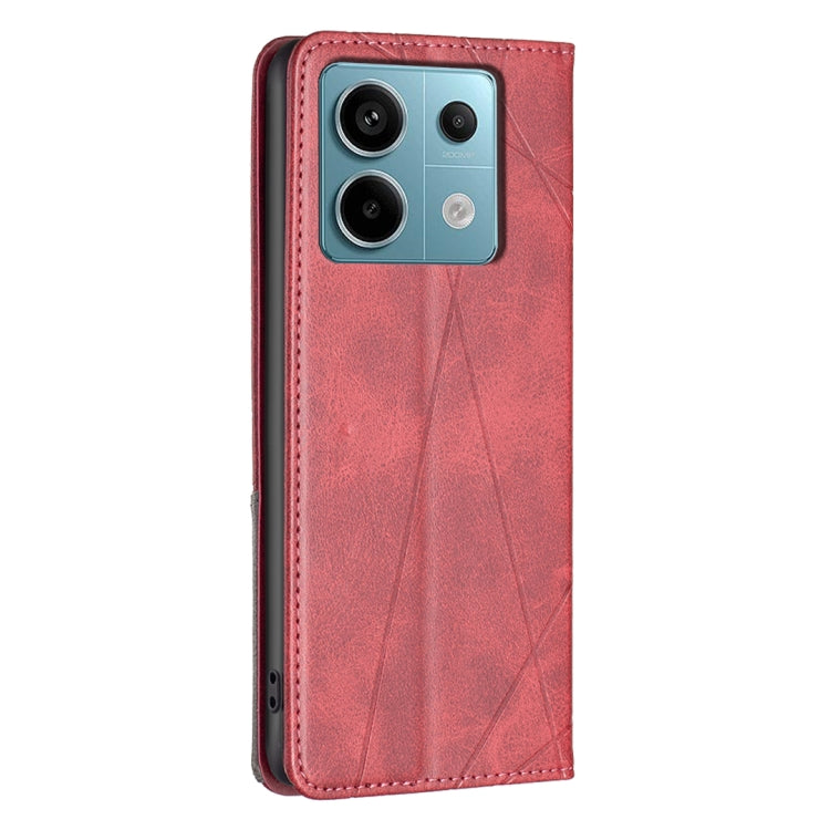 For Xiaomi Redmi Note 13 Pro 5G Rhombus Texture Magnetic Leather Phone Case(Red) - Xiaomi Cases by PMC TechLife | Online Shopping South Africa | PMC TechLife | Buy Now Pay Later Mobicred
