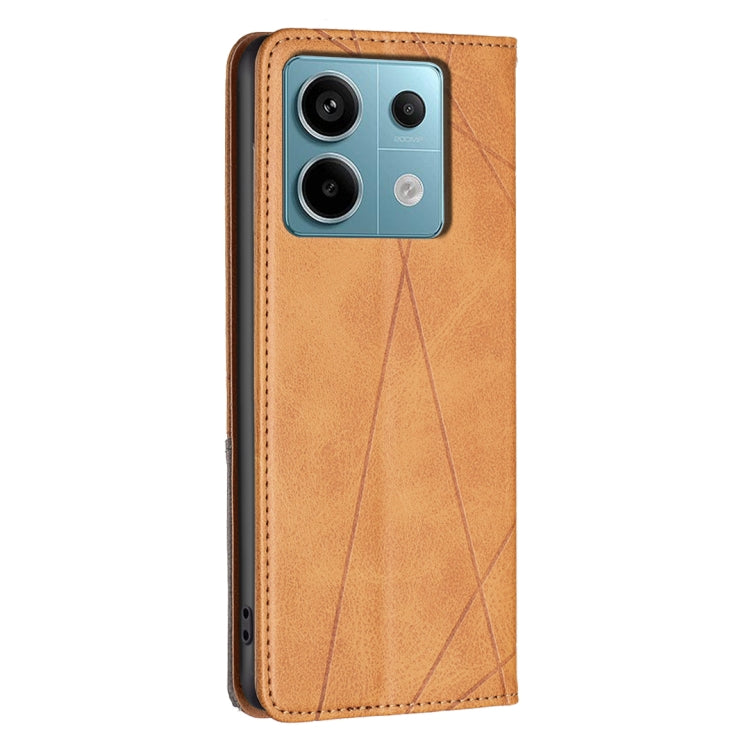 For Xiaomi Redmi Note 13 Pro 5G Rhombus Texture Magnetic Leather Phone Case(Yellow) - Xiaomi Cases by PMC Jewellery | Online Shopping South Africa | PMC Jewellery | Buy Now Pay Later Mobicred