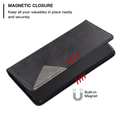 For Xiaomi 13T / 13T Pro / Redmi K60 Ultra Rhombus Texture Magnetic Leather Phone Case(Black) - Redmi K60 Ultra Cases by PMC Jewellery | Online Shopping South Africa | PMC Jewellery | Buy Now Pay Later Mobicred