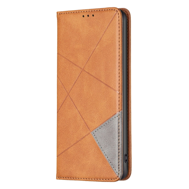 For Xiaomi Redmi A3 Rhombus Texture Magnetic Leather Phone Case(Yellow) - Xiaomi Cases by PMC Jewellery | Online Shopping South Africa | PMC Jewellery | Buy Now Pay Later Mobicred