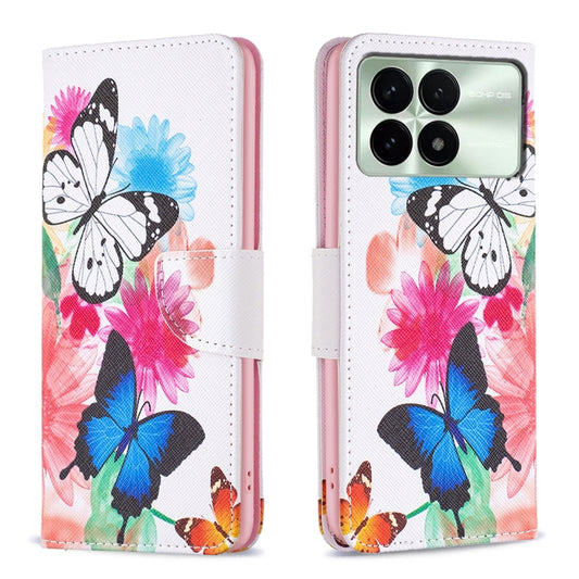 For Xiaomi Redmi K70 / K70 Pro Colored Drawing Pattern Leather Phone Case(Butterflies) - K70 Pro Cases by PMC Jewellery | Online Shopping South Africa | PMC Jewellery | Buy Now Pay Later Mobicred