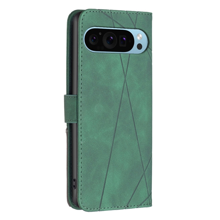 For Google Pixel 9 Pro Magnetic Buckle Rhombus Texture Leather Phone Case(Green) - Google Cases by PMC Jewellery | Online Shopping South Africa | PMC Jewellery | Buy Now Pay Later Mobicred